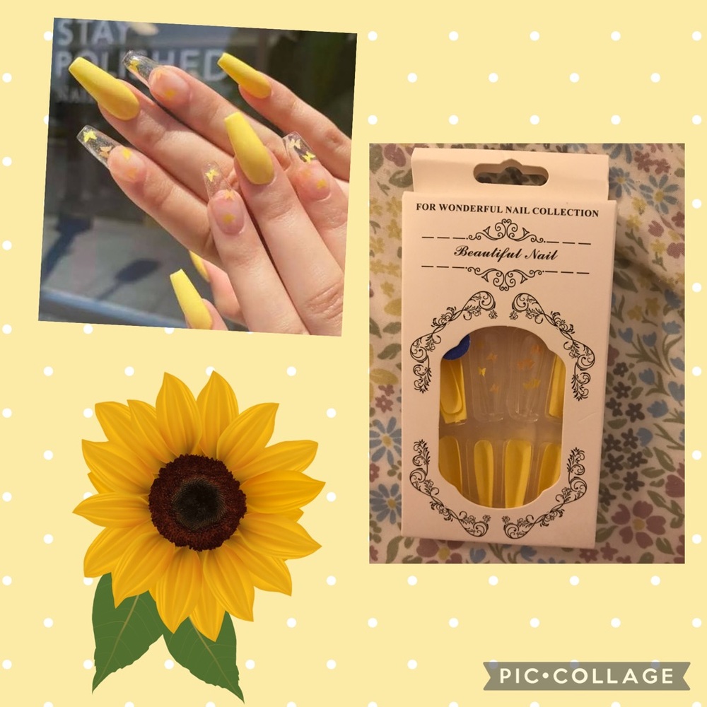 Yellow Press-On Nails